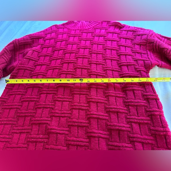 VINTAGE OVERSIZED PINK 1980S KNIT SWEATER XL - Picture 6 of 11